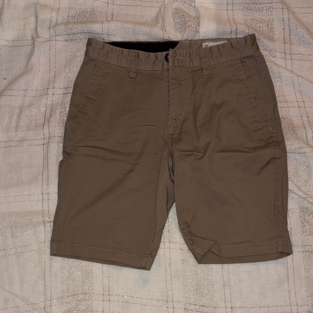 Volcom Men's Brown Flat Front Shorts